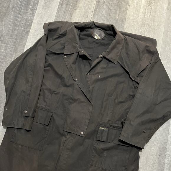 Vintage Bushtrader Waxed Canvas Cotton Duster Riding Men's Outdoor Jacket 3XL - Picture 3 of 6